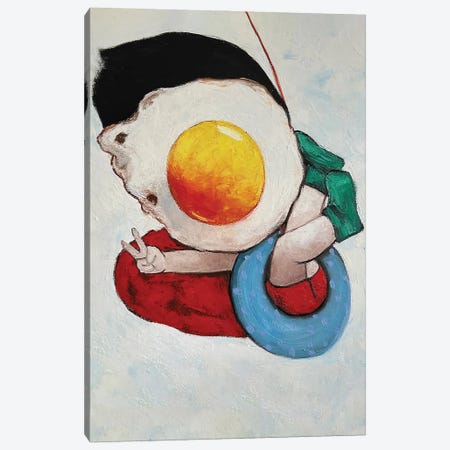 Egg Girl On A Swing Canvas Print #BYN41} by Ta Byrne Canvas Artwork