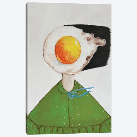 Egg Girl In Green Canvas Print #BYN48} by Ta Byrne Canvas Art