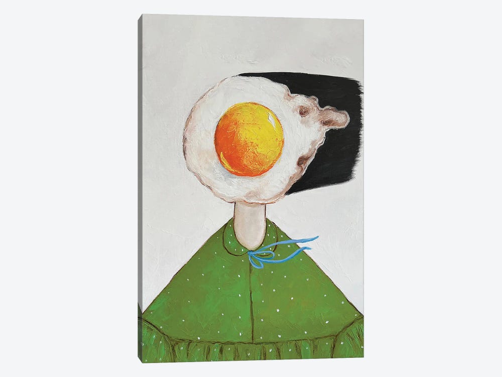 Egg Girl In Green by Ta Byrne 1-piece Canvas Artwork