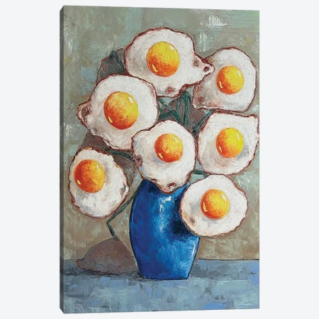 Egg Flowers In Blue Vase Canvas Print #BYN51} by Ta Byrne Canvas Print