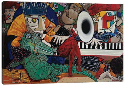 King Of Jazz Canvas Art Print - Cubism Art
