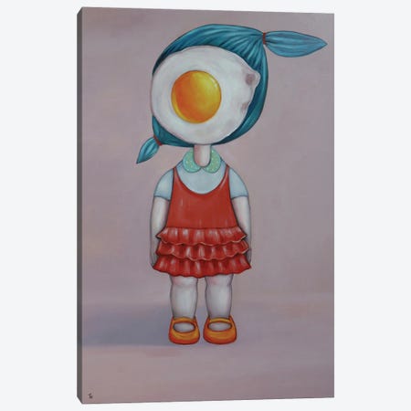 Cute Egg Girl Canvas Print #BYN74} by Ta Byrne Canvas Artwork
