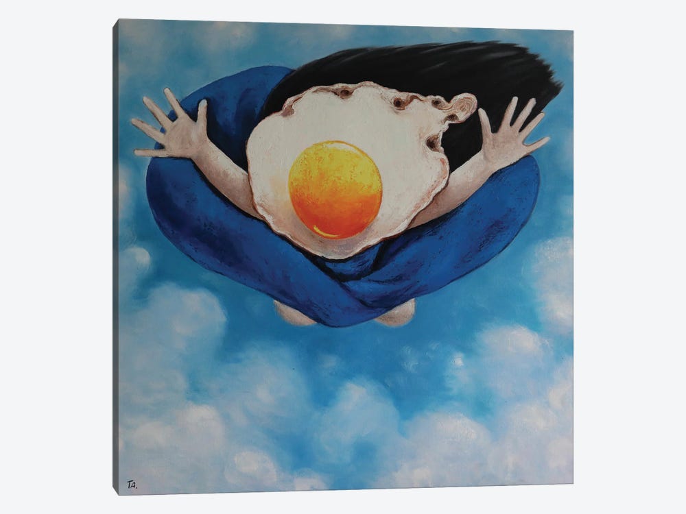 Egg Girl Flying by Ta Byrne 1-piece Canvas Wall Art
