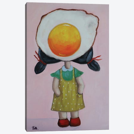 Cute Little Egg Girl Canvas Print #BYN82} by Ta Byrne Canvas Art