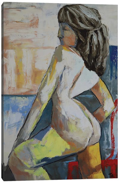 Nude Lady Canvas Art Print - Cubism Art