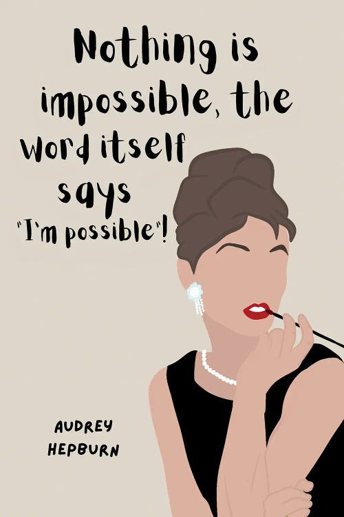 Hepburn Quote by BrainyPrintables wall art