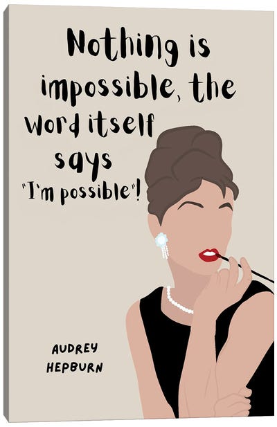 Hepburn Quote Canvas Art Print - Holly Golightly