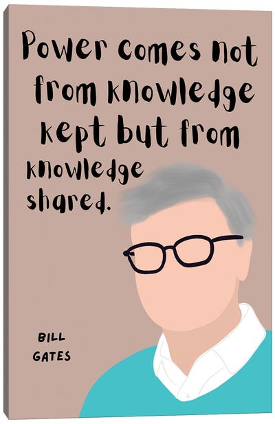 Bill Gates Quote Canvas Art Print - Glasses & Eyewear Art