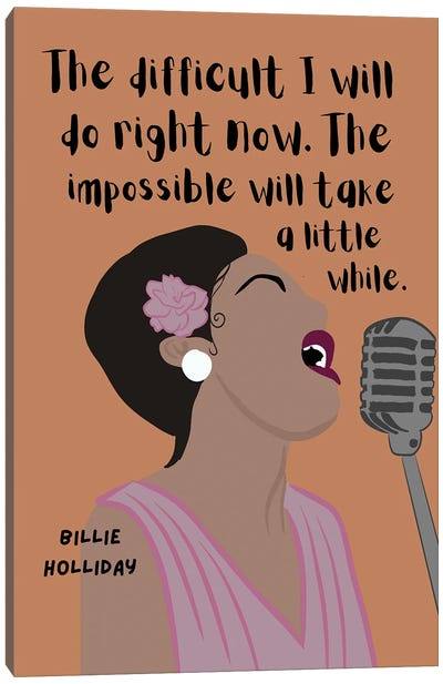 Billie Holliday Quote Canvas Art Print - Jazz Art