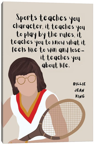 Jean King Quote Canvas Art Print - Limited Edition Sports Art