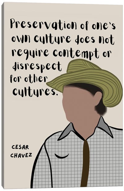 Cesar Chavez Quote Canvas Art Print - Hat Art