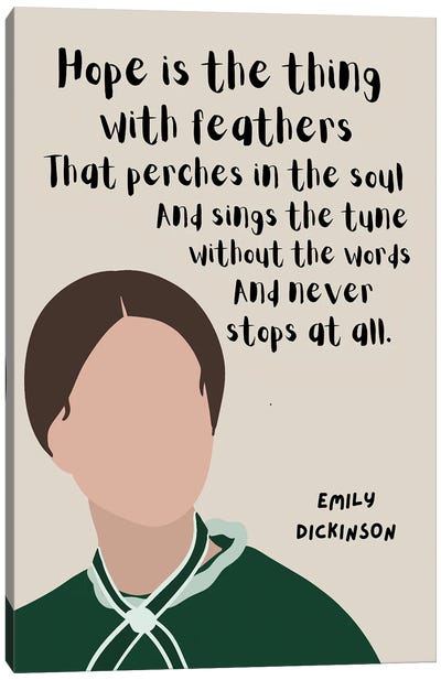 Emily Dickinson Quote Canvas Art Print - Literature Art