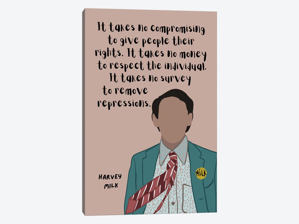 Harvey Milk Quote by BrainyPrintables 1-piece Canvas Art