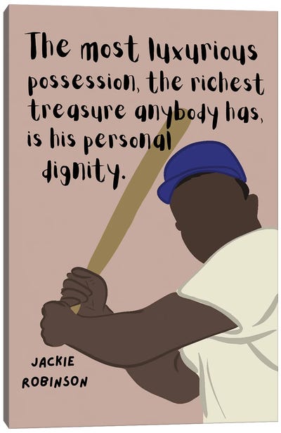 Jackie Robinson Quote Canvas Art Print - Barrier Breakers