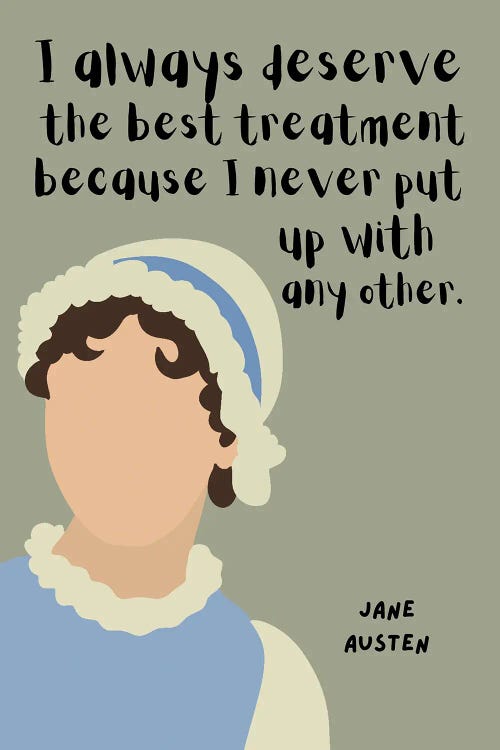 Jane Austen Quote by BrainyPrintables wall art