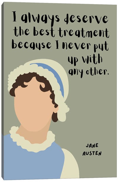 Jane Austen Quote Canvas Art Print - Jane Austen