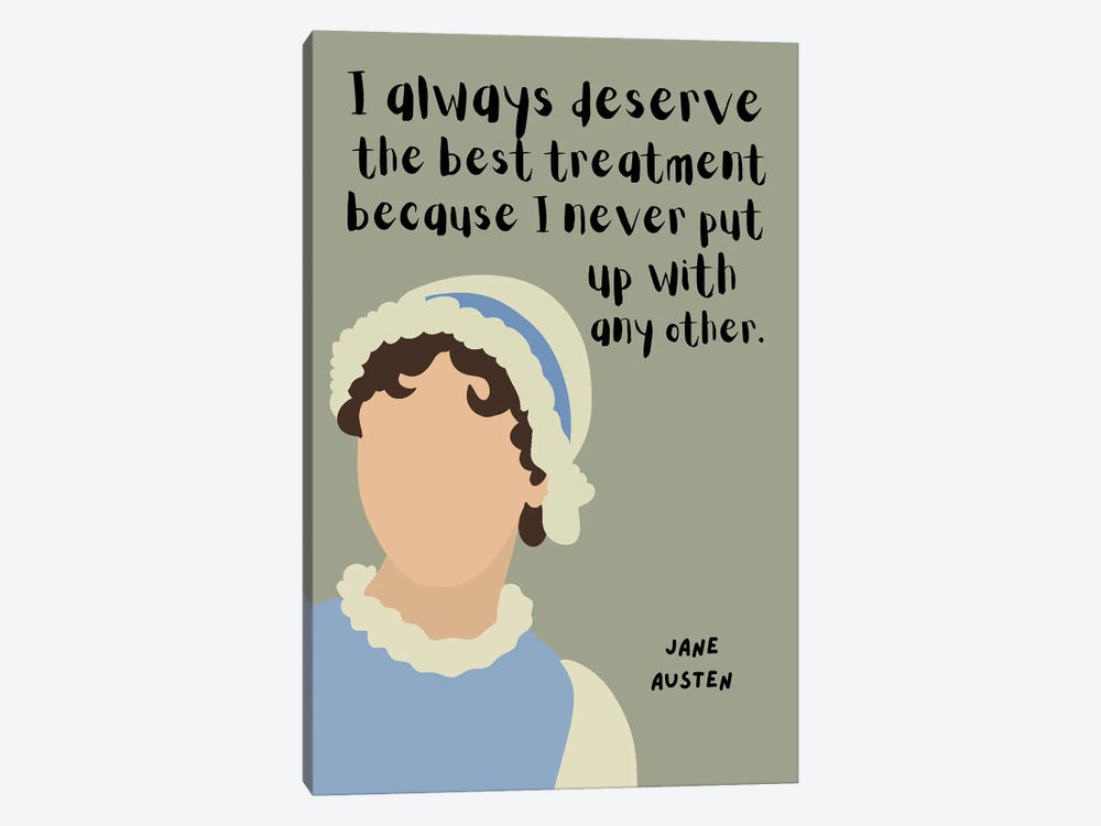 Jane Austen Quote by BrainyPrintables 1-piece Canvas Art