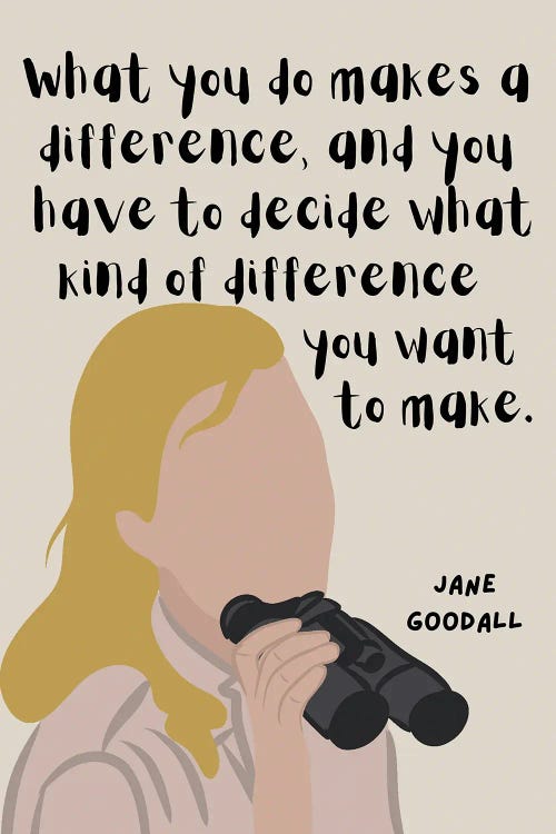 Jane Goodall Quote by BrainyPrintables wall art