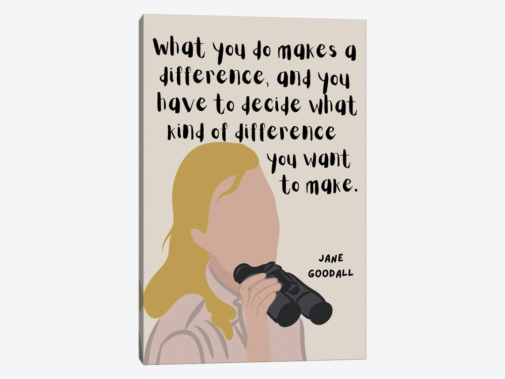 Jane Goodall Quote by BrainyPrintables 1-piece Canvas Print