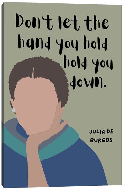 Julia De Burgos Quote Canvas Art Print - Literature
