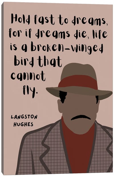 Langston Hughes Quote Canvas Art Print - Literature Art