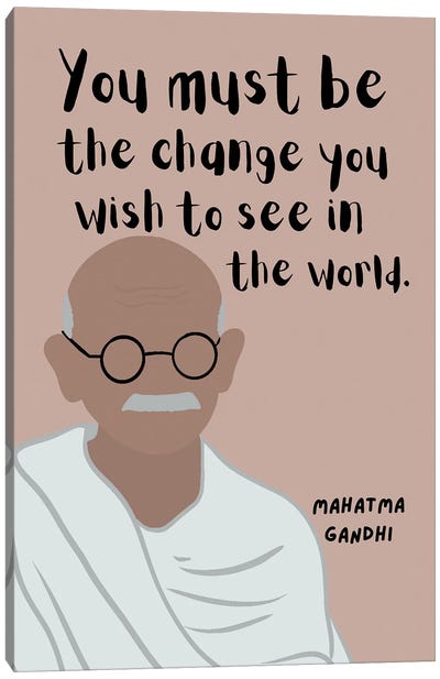 Mahatma Gandhi Quote Canvas Art Print - Courage Art