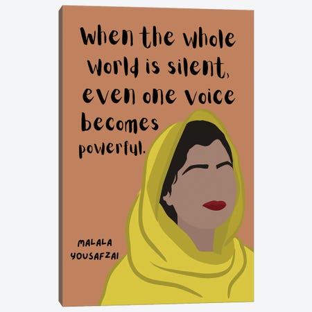 Malala Yousafzai Quote Canvas Print #BYP66} by BrainyPrintables Canvas Print