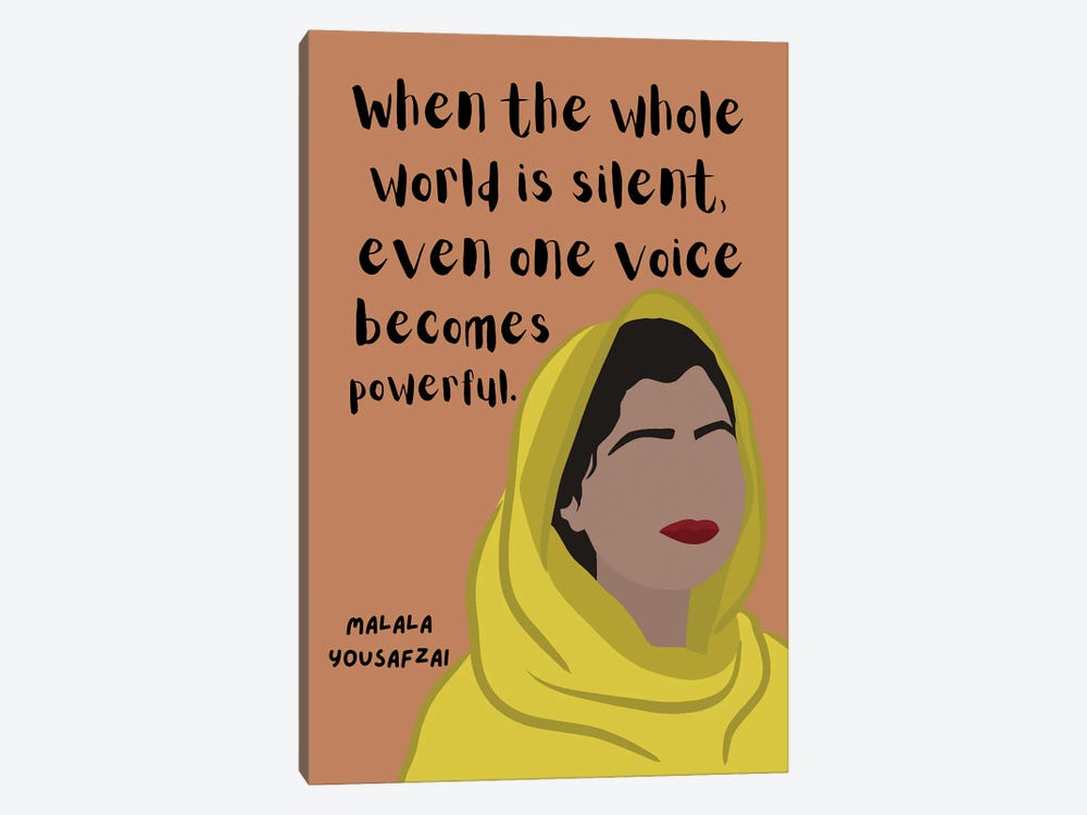 Malala Yousafzai Quote by BrainyPrintables 1-piece Canvas Wall Art