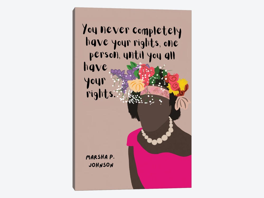 Marsha P. Johnson Quote by BrainyPrintables 1-piece Canvas Print