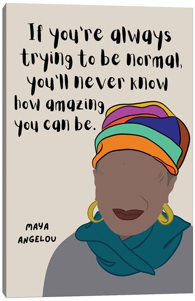 Maya Angelou Quote Canvas Art Print - Literature Art
