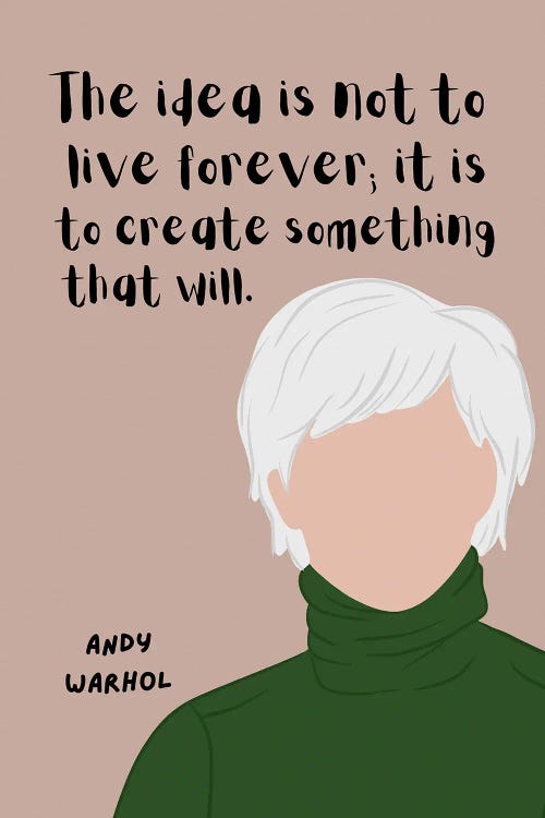 Warhol Quote by BrainyPrintables wall art