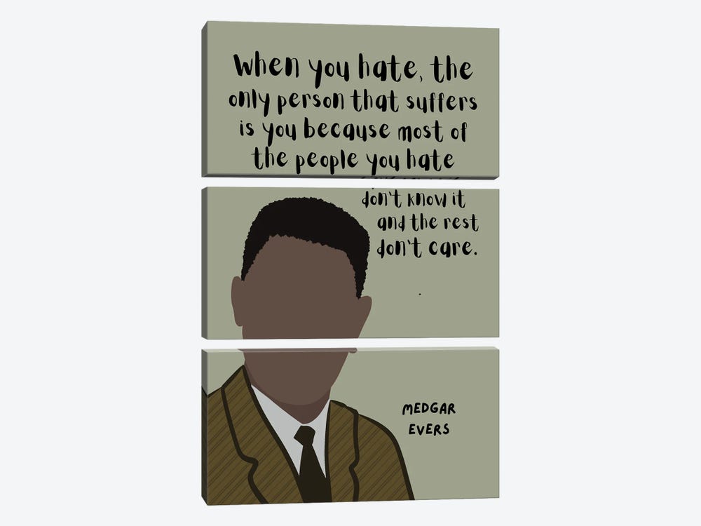 Medgar Evers Quote by BrainyPrintables 3-piece Art Print
