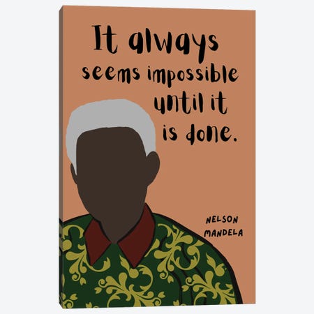 Nelson Mandela Quote Canvas Print #BYP75} by BrainyPrintables Canvas Artwork