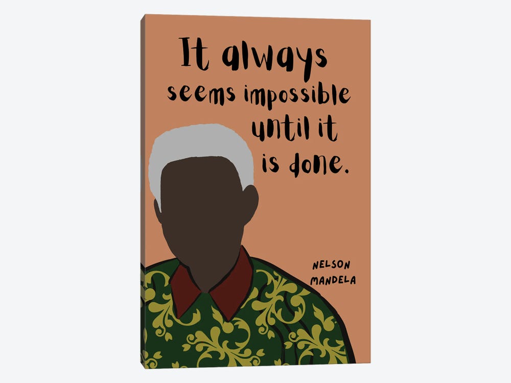 Nelson Mandela Quote by BrainyPrintables 1-piece Canvas Art