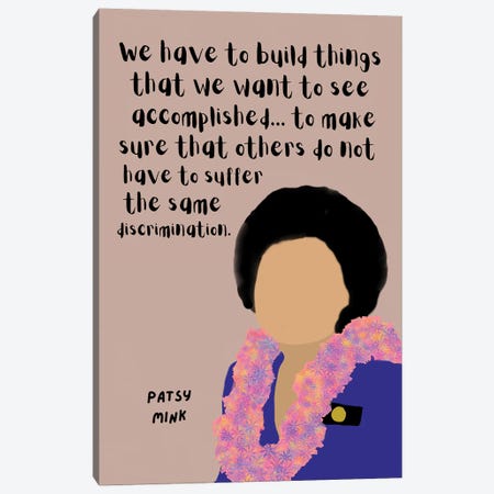 Patsy Mink Quote Canvas Print #BYP76} by BrainyPrintables Canvas Artwork
