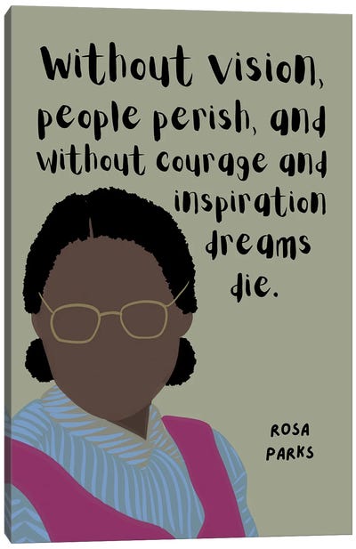 Rosa Parks Quote Canvas Art Print - Courage Art