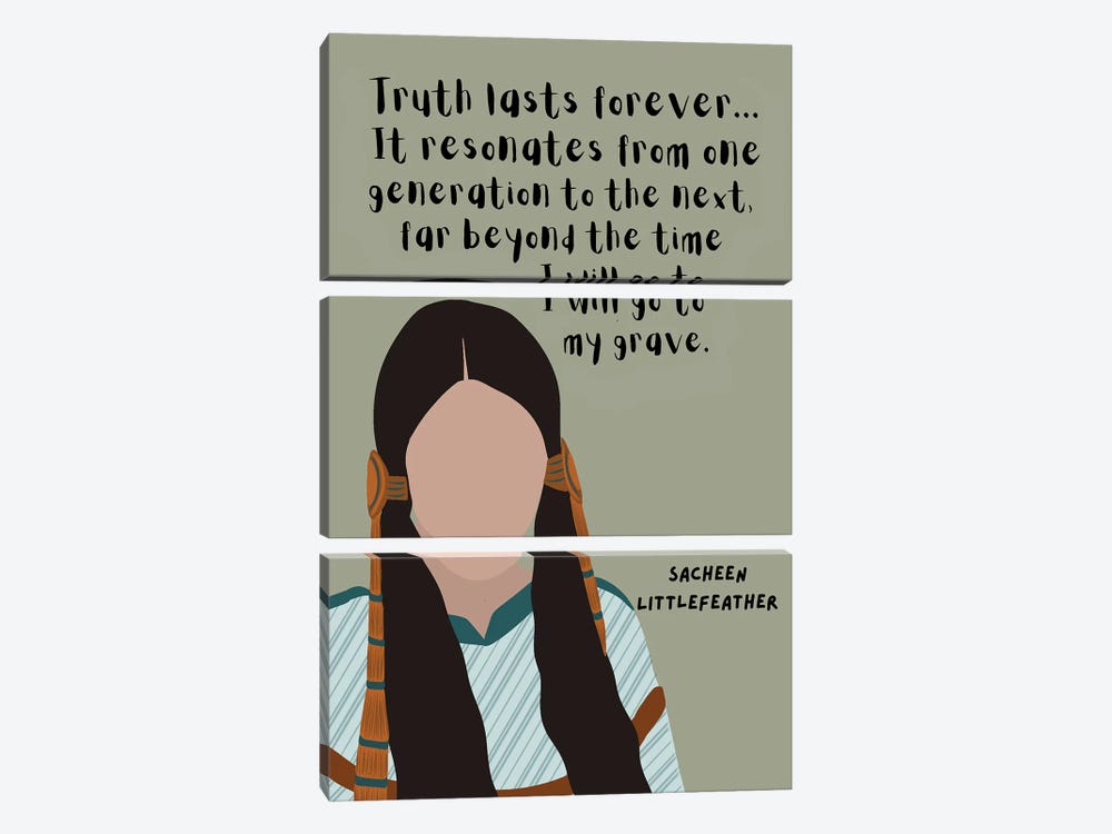 Sacheen Littlefeather Quote by BrainyPrintables 3-piece Canvas Wall Art