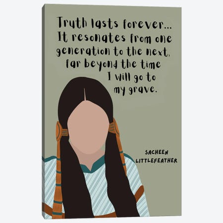 Sacheen Littlefeather Quote Canvas Print #BYP84} by BrainyPrintables Art Print