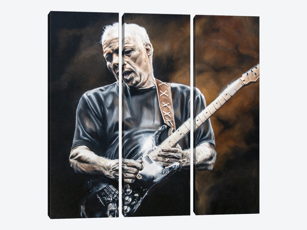 David Gilmour by Bobby Vandenhoorn 3-piece Canvas Wall Art