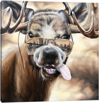 Drooling Deer Canvas Art Print - Bobby Vandenhoorn