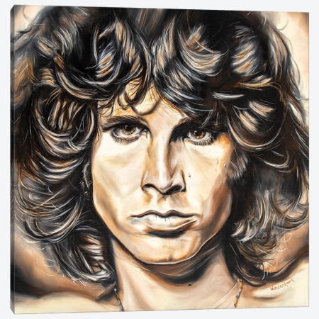 Jim Morrison - Light My Fire Canvas Print #BYV28} by Bobby Vandenhoorn Canvas Wall Art