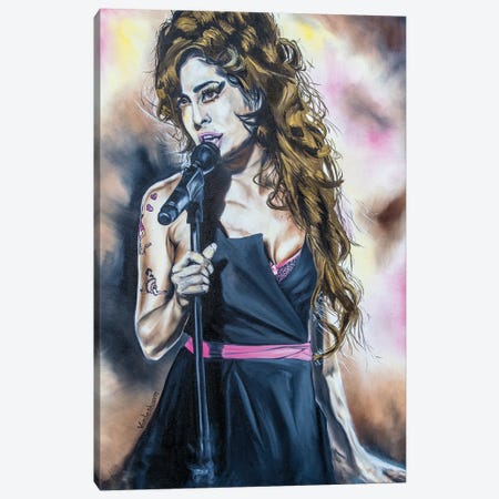 Amy Winehouse Canvas Print #BYV2} by Bobby Vandenhoorn Canvas Artwork