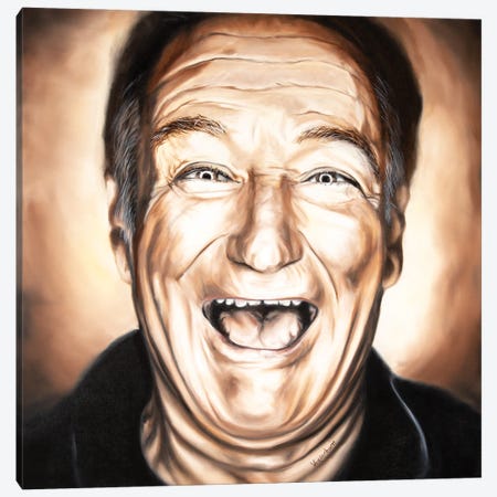 Robin Williams Canvas Print #BYV43} by Bobby Vandenhoorn Canvas Artwork