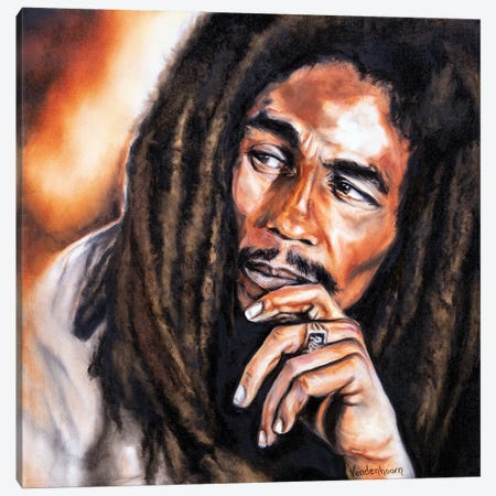 Bob Marley Canvas Print #BYV6} by Bobby Vandenhoorn Art Print