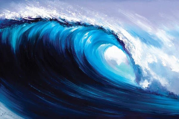 Black & White & Blue: Ocean's Heart by Bozhena Fuchs