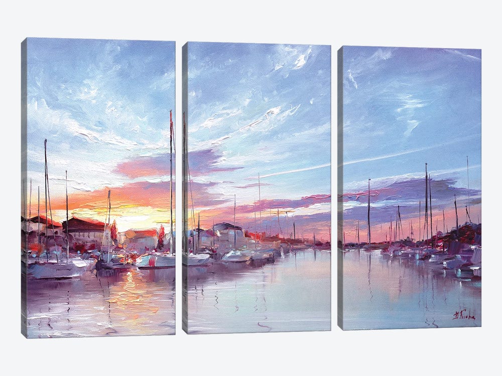 Sunset In Preko, Croatia by Bozhena Fuchs 3-piece Canvas Artwork
