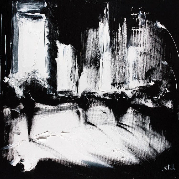 Abstract Black & White City II by Bozhena Fuchs wall art