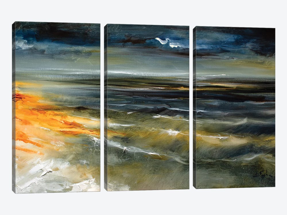 The Rough Sea by Bozhena Fuchs 3-piece Canvas Print