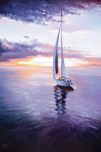 Bozhena Fuchs: Sailing Sunset Colorful by Bozhena Fuchs