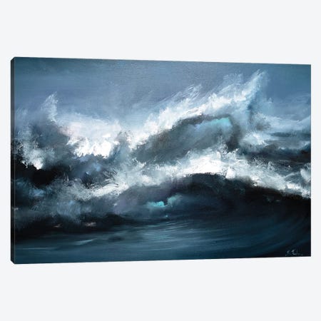 Grey Ocean Canvas Print #BZH119} by Bozhena Fuchs Canvas Artwork